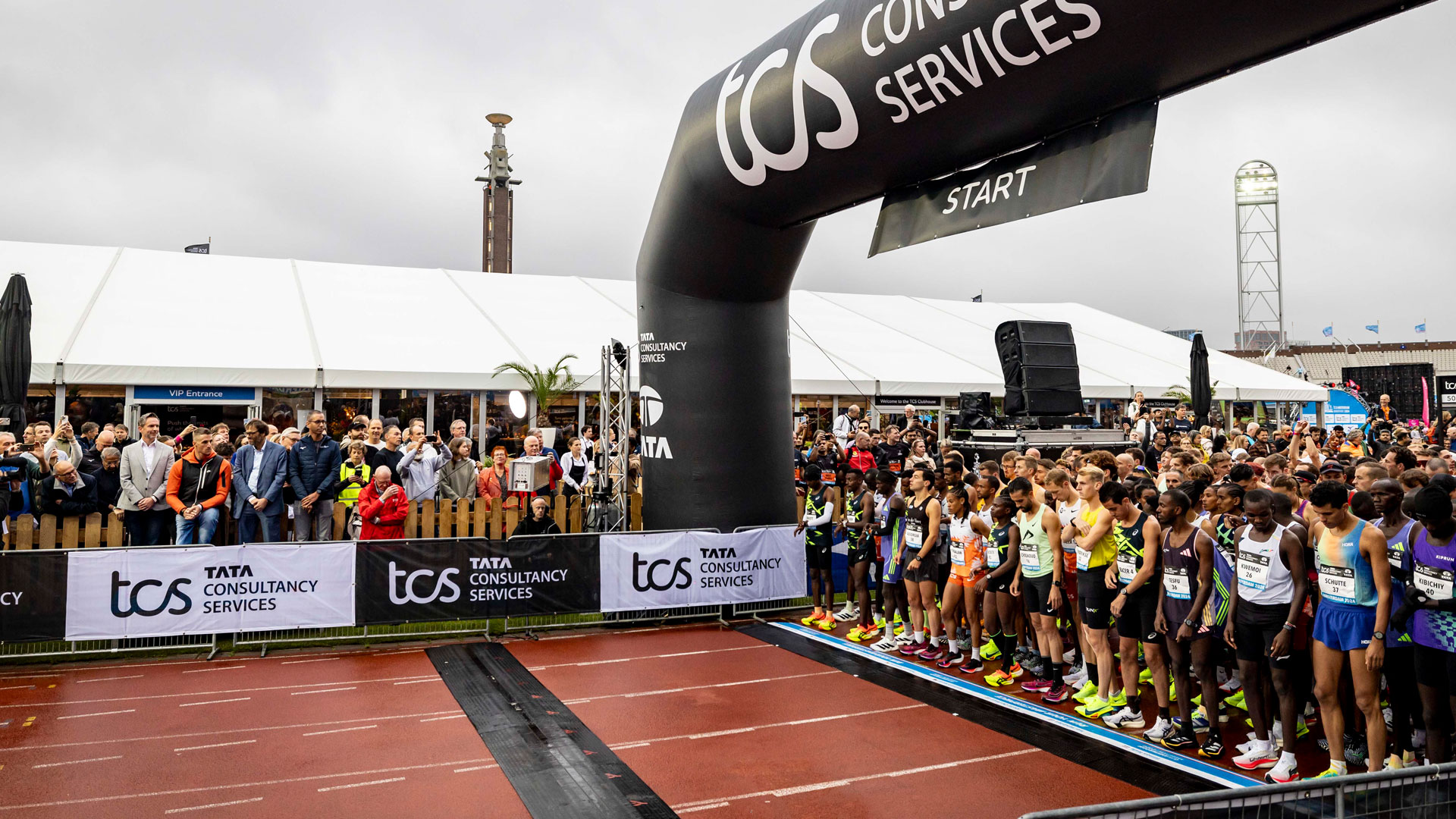 The marathon starts at the Olympic stadium