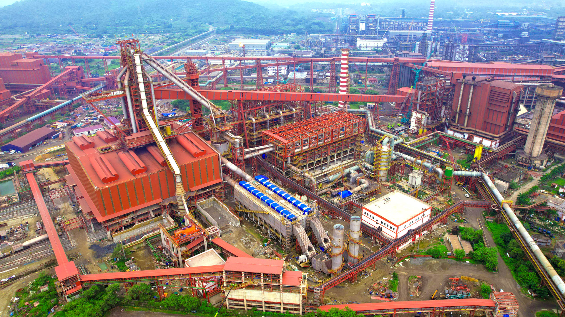 A drone shot of the Tata Steel Kalinganagar plant