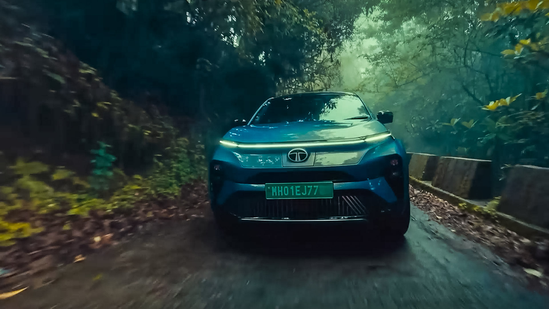 The Tata Nexon in a forest setting