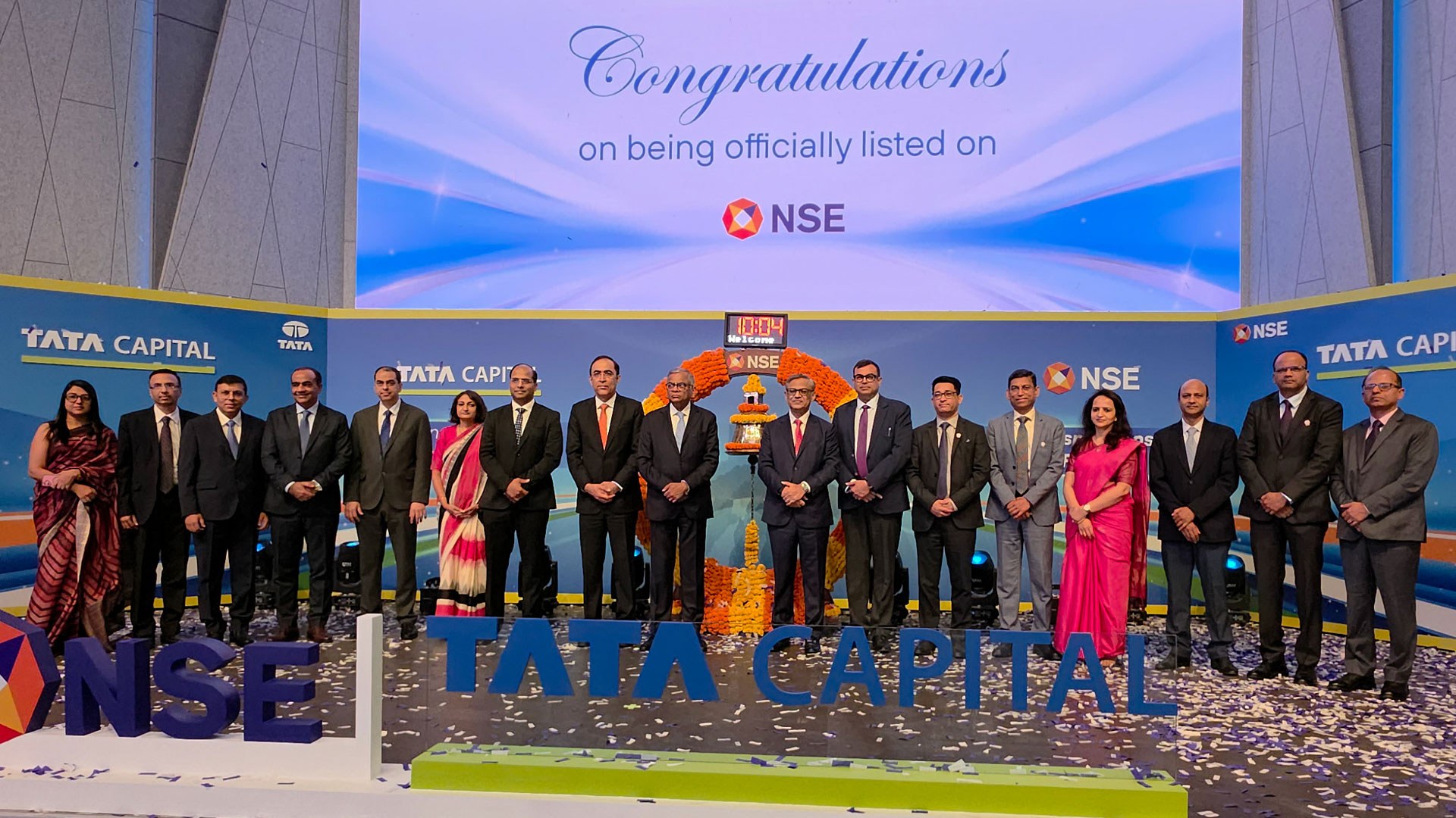 Group photo op at the Tata Capital listing