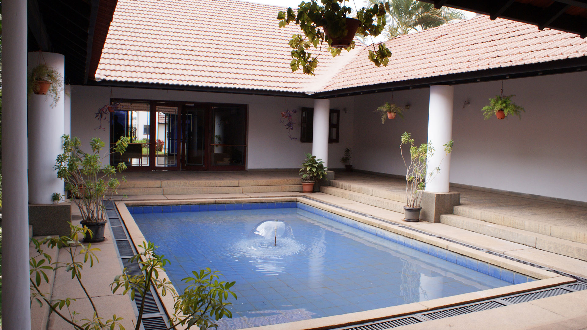 The indoor courtyard at Tata Elxsi Bengaluru