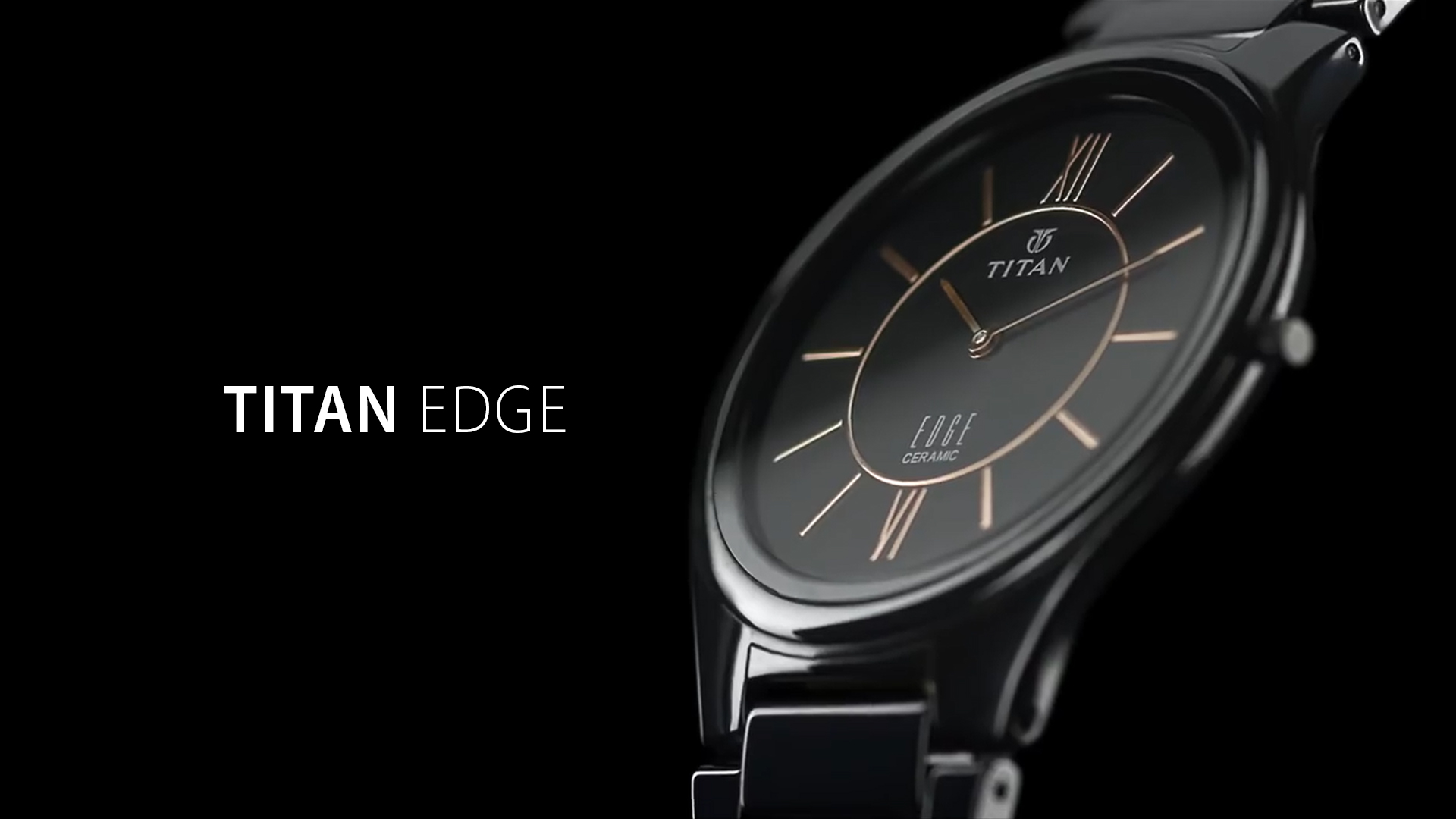 Titan ceramic black discount watch