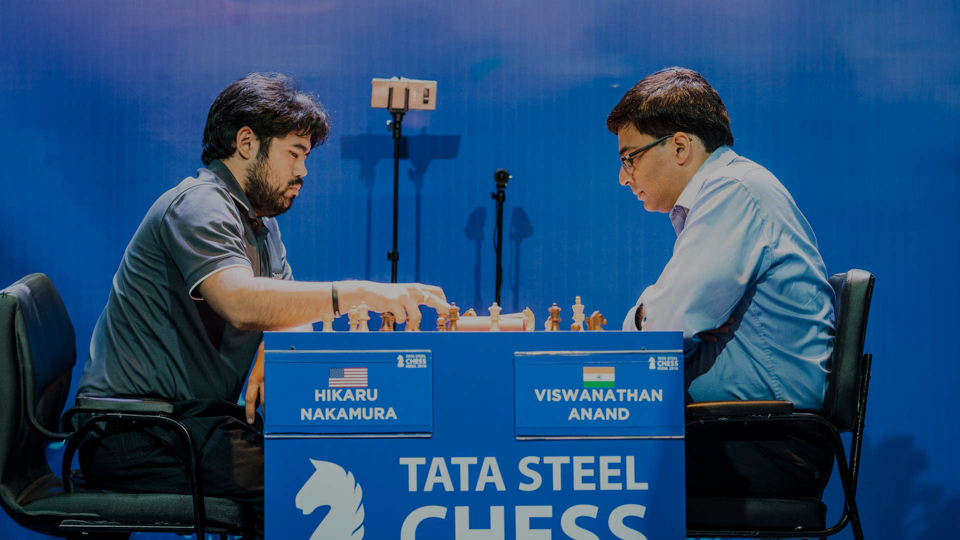 Anand and Nakamura face off at the Tata Steel Chess India tournament