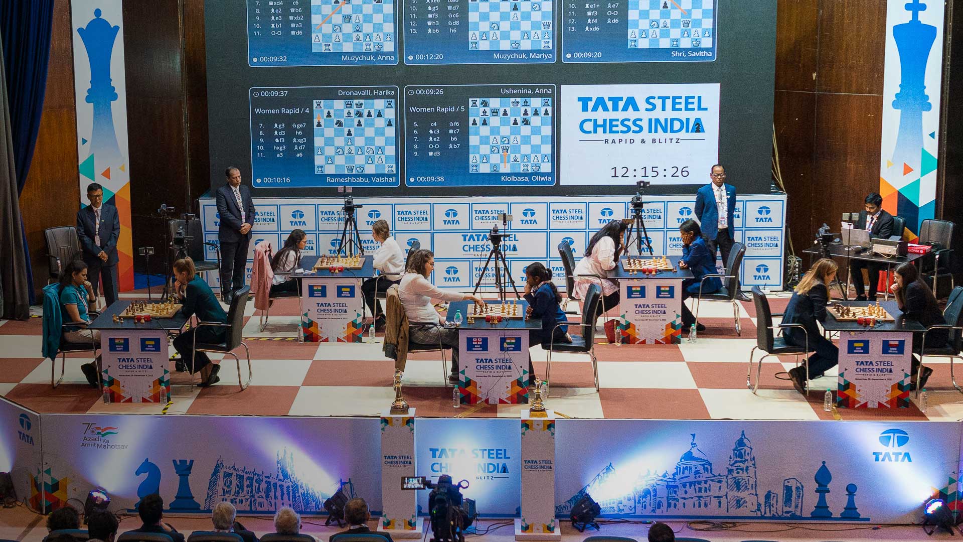 Participants at the first Tata Steel Chess tournament for women