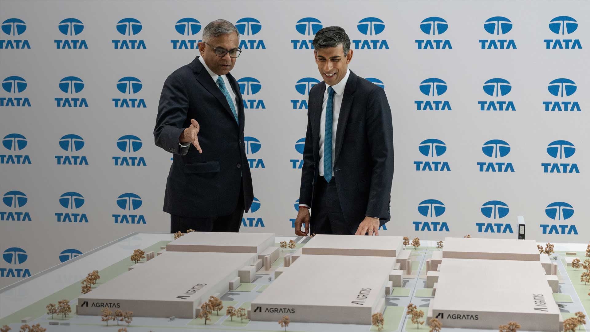 N Chandrasekaran with then Prime Minister Rishi Sunak at the facility